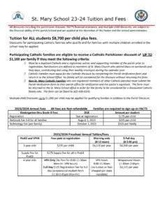 Tuition and Fees 2023-2024 - St. Mary School