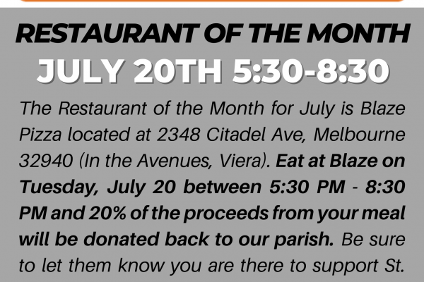 Restaurant of the Month – July